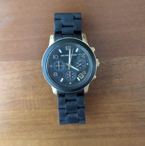 Michael Kors Black and Gold Watch - Picture 1 of 3